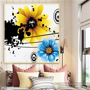Tranh hoa lá dán tường đẹp