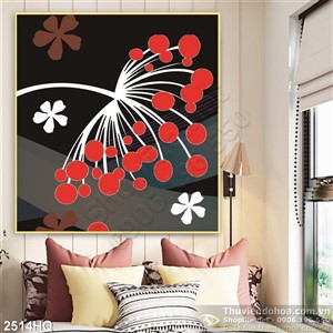 Tranh hoa lá trang trí phòng khách