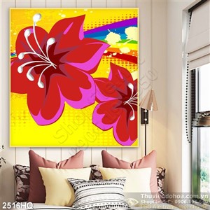 Tranh hoa lá dán tường phòng bếp