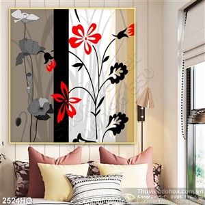 Tranh hoa lá hiện đại treo tường