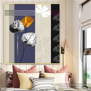Tranh hoa dán tường hiện đại