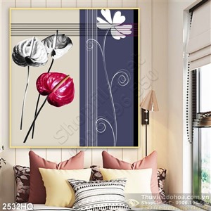 Tranh hoa Hồng môn trang trí treo tường đẹp