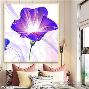 Tranh hoa lá hiện địa trang trí phòng khách