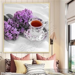 Tranh hoa lá treo tường phòng ăn