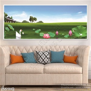 Tranh hoa Sen trang trí phòng khách