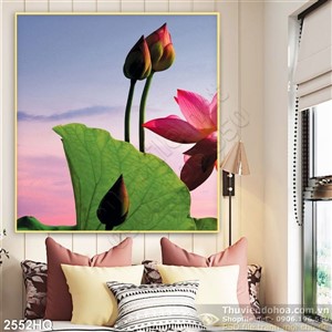 Tranh hoa Sen trang trí phòng ngủ