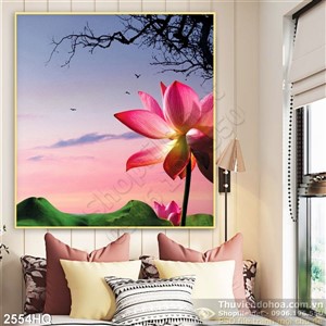 Tranh hoa Sen nghệ thuật treo tường