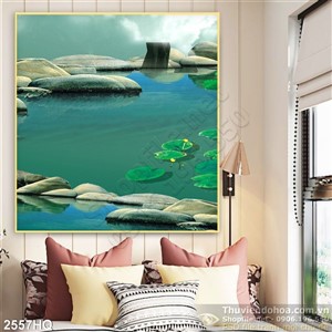 Tranh hoa lá trang trí phòng ngủ