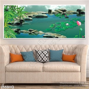 Tranh hoa Sen phong thủy trang trí đẹp