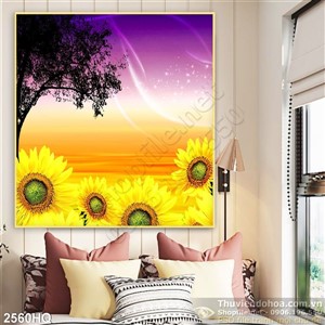 Tranh hoa Hướng Dương đẹp nghệ thuật