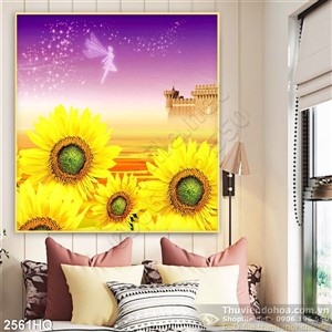 Tranh hoa hướng dương đẹp độc đáo