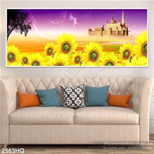 Tranh hoa Hướng dương đẹp nghệ thuật