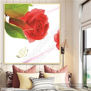 Tranh hoa hồng trang trí dán tường