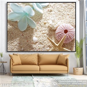 Tranh hoa lá trên biển đẹp