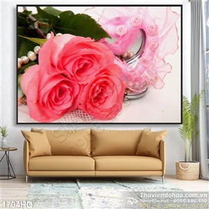 Tranh hoa hồng trang trí phòng ngủ