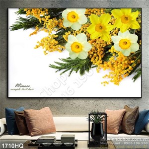 Tranh hoa lá trang trí phòng ngủ