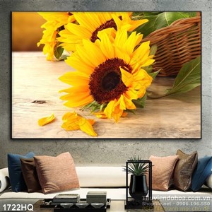 Tranh hoa hướng dương trang trí phòng ngủ