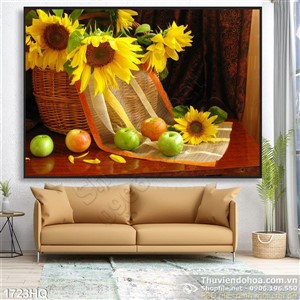 Tranh hoa hướng dương treo tường phòng ngủ