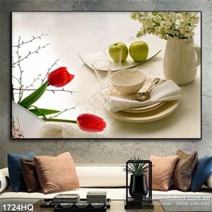 Tranh hoa treo tường phòng bếp