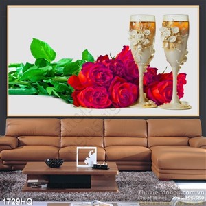 Tranh hoa hồng trang trí phòng ngủ