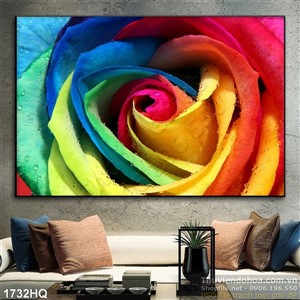 Tranh hoa hồng 7 màu hiện đại