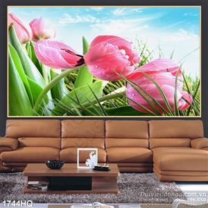 Tranh hoa tulip trang trí phòng ngủ