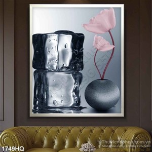 Tranh hoa nghệ thuật hiện đại trang trí phòng khách