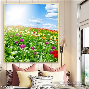 Tranh hoa tulip Châu Âu đẹp