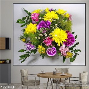 Tranh hoa lá trang trí phòng khách