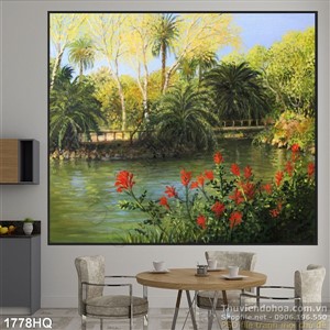 Tranh hoa lá trang trí phòng khách