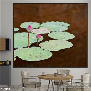 Tranh hoa sen nghệ thuật trang trí đẹp