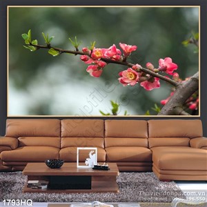 Tranh hoa đào đẹp trang trí tường