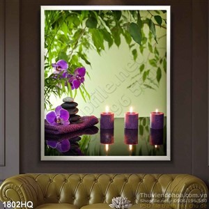 Tranh hoa lá Spa trang trí