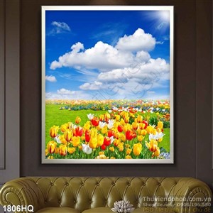 Tranh hoa tulip nghệ thuật đẹp