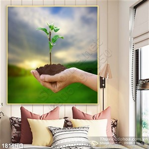 Tranh hoa lá nghệ thuật trang trí