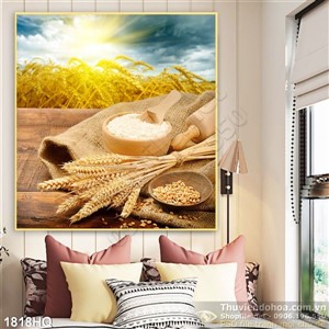 Tranh hoa lá treo tường bếp