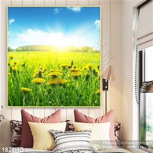 Tranh cánh đồng hoa đẹp