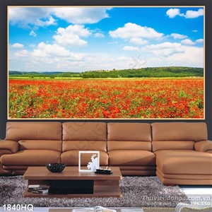 Tranh hoa lá Mỹ Nhân trang trí phòng khách