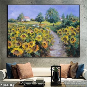 Tranh hoa hướng dương sơn dầu đẹp