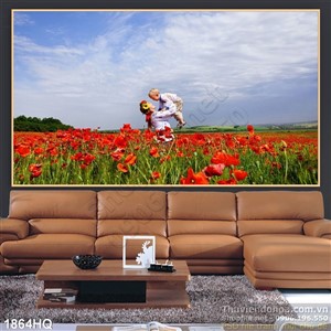 Tranh cánh đòng hoa Mỹ Nhân