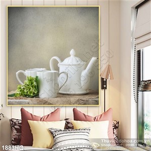 Tranh hoa lá treo tường phòng bếp