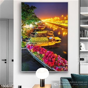 Tranh hoa resort đẹp