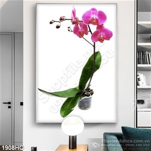 Tranh hoa Lan trang trí phòng khách