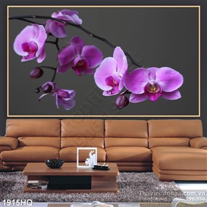 Tranh hoa lan tím đẹp