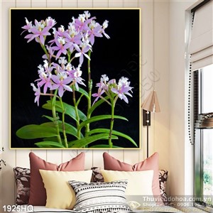 Tranh hoa lan trang trí phòng khách