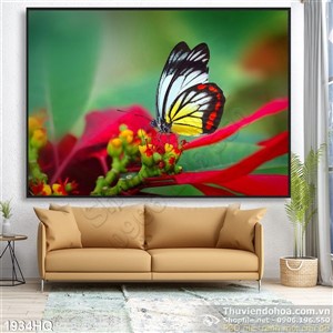 Tranh hoa lá trang trí phòng ngủ đẹp