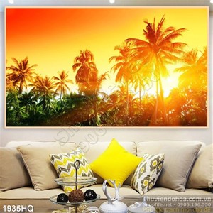 Tranh hoa lá trang trí phòng ngủ