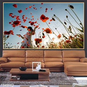 Tranh cánh đồng hoa Colico đẹp