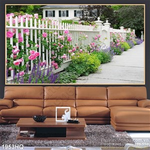 Tranh hoa lá treo tường phòng ngủ