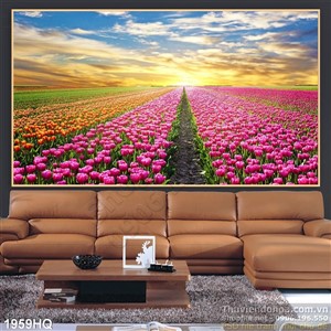 Tranh hoa tulip Châu Âu nghệ thuật